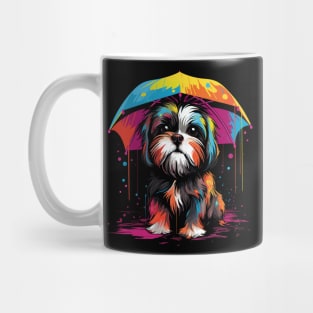 Shih Tzu Rainy Day With Umbrella Mug